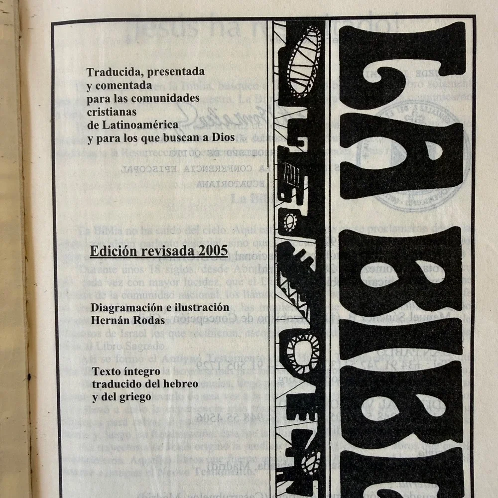 Vintage‎ La Biblia Latinoamérica Edición Pastoral 2005 White Pearl Hardcover